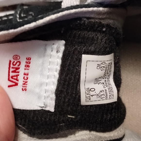 Vans off the wall US kids size 1.0 black - Picture 9 of 9